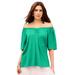 Plus Size Women's Convertible Sweetheart Tee. by Roaman's in Tropical Emerald (Size 18/20)