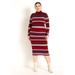 Plus Size Women's Striped Turtleneck Sweater Dress by ELOQUII in Off Campus Stripe Pi (Size 18/20)