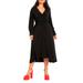 Plus Size Women's Twist Detail Knot Dress by ELOQUII in Black Onyx (Size 28)