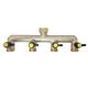 4 Way Brass Garden Tap Splitter, 3/4 Inch Hose Tap Splitter with Individual On/Off Valves for Outdoor Tap Water Distributor Valves for Garden Hoses Connection- Electroplating