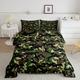 Loussiesd Camouflage Duvet Double For Kids Boys Makes Hidden Army Green Quilted Bed Teenagers Decorative Winter Summer Duvet Camouflage Super Soft with 2 Pillowcase