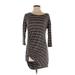 Jessica Simpson Casual Dress - Bodycon: Gray Stripes Dresses - Women's Size Medium