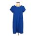 Chelsea28 Casual Dress - Shift Scoop Neck Short sleeves: Blue Print Dresses - Women's Size Medium