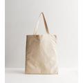 Stone Cotton Bee Print Tote Bag New Look