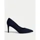M&S Womens Slip On Stiletto Heel Pointed Court Shoes - 5.5 - Navy, Navy