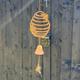 Metal Hanging Garden Ornament Decoration Beehive Bee Bell Wind Chime Outdoor Wall Art Gift For Her