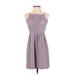 Madewell Casual Dress - Mini Square Sleeveless: Purple Print Dresses - Women's Size 0