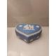 Vintage Wedgwood Blue Jasperware Large Heart Shaped Trinket Box
