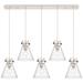 Malone 16.63" Wide 6 Light Matte Black Multi Pendant With Clear Shade