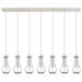 Owego 48.88" Wide 7 Light Brushed Brass Linear Pendant With Clear Shad