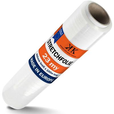 Kk Verpackungen - 2 Rollen Stretchfolie Palettenfolie Wickelfolie 23my 400mm Transparent Image