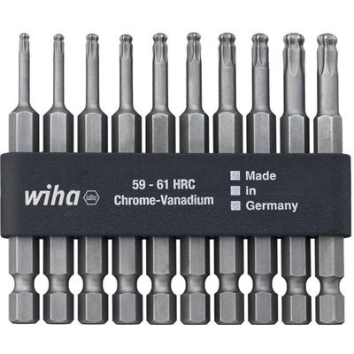 Bit Set Professional 70 mm torx® Kugelkopf 10-tlg. 1/4' in Bitleiste (32804) - Wiha