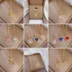 OIMG 316L Stainless Steel Gold Plated New Korean Fashion Zircon Crystal Heart Geometric Pendant