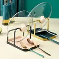 Spoon Rest and Pot Lid Holder Removable Pan Pot Cover Rack Shelf Stand Holder Utensil Non-slip