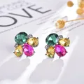 Mini bunte Kristall Piercing Ohrringe Strass Dekoration Opal Stein Ohr stecker trend ige Frauen