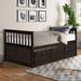 Espresso Captain's Bed Twin Daybed with Trundle Bed and Storage Drawers, No Box Spring Required, Easy Assembly