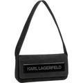 Karl Lagerfeld - Schultertasche K/Essential K MD Flap SHB Suede Umhängetaschen Schwarz Damen