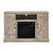 TV Stand Antique Entertainment Console with 18" Fireplace Insert for TV up to 50" with Open and Closed Storage Space