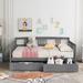 Gray Multi-functional Space-saving Design Solid Construction Wood Daybed with Two Drawers, Easy to Assemble, Full Size