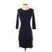 Theory Casual Dress - Bodycon: Blue Solid Dresses - Women's Size P