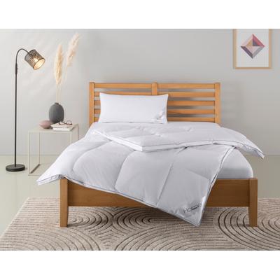 Daunenbettdecke + Kopfkissen HOME AFFAIRE "Moulle, Bettdecke in 135x200 cm, 155x220 cm, 2-tlg.", weiß, B/L: 155cm x 220cm Anzahl Teile 1, B/L: 40cm x 80cm Anzahl Teile 1, Bezug: Baumwolle Füllung: Entendaune/-feder, extrawarm, Bettdecken Bezug: 100%... Image