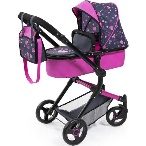 „Kombi-Puppenwagen BAYER „“Puppenwagen Vario““ Puppenwagen pink Kinder Puppenwagen -trage inkl. Wickeltasche“