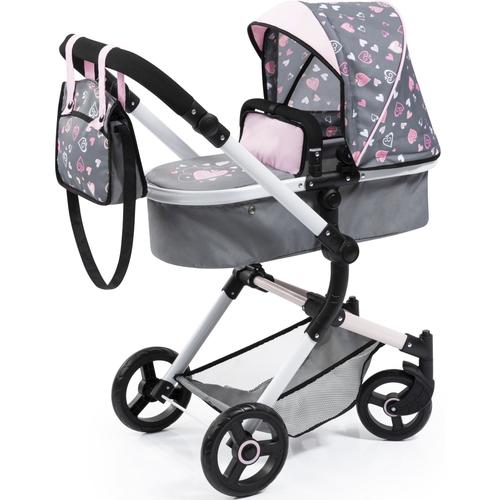 „Kombi-Puppenwagen BAYER „“Puppenwagen Vario““ Puppenwagen grau Kinder Puppenwagen -trage inkl. Wickeltasche“