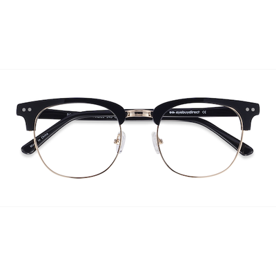 Unisex s browline Black Acetate, Metal Prescription eyeglasses - Eyebuydirect s Borderline