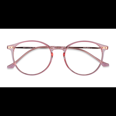 Unisex s round Rose Gold Plastic, Metal Prescription eyeglasses - Eyebuydirect s Amity