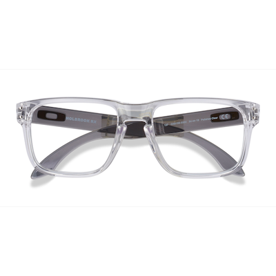 Male s rectangle Polished Clear Plastic Prescription eyeglasses - Eyebuydirect s Oakley Holbrook Rx