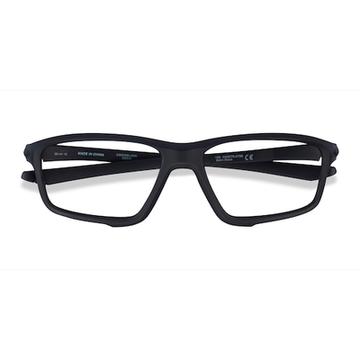 Male s rectangle Satin Black Plastic Prescription eyeglasses - Eyebuydirect s Oakley Crosslink Zero