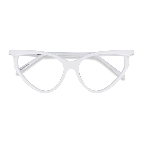 Female s horn White Acetate Prescription eyeglasses - Eyebuydirect s Siamese