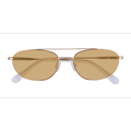 Unisex s aviator Shiny Gold Metal Prescription sunglasses - Eyebuydirect s Range