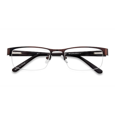 Unisex s rectangle Coffee Metal Prescription eyeglasses - Eyebuydirect s Beckett