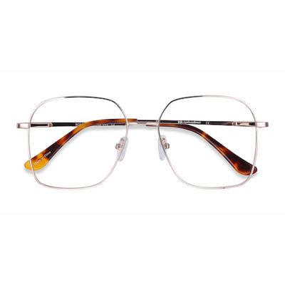 Unisex s square Golden Metal Prescription eyeglasses - Eyebuydirect s Roman