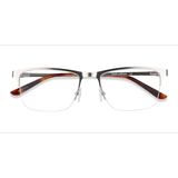 Male s rectangle Silver Metal Prescription eyeglasses - Eyebuydirect s Jasper