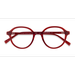Unisex s round Clear Red Acetate Prescription eyeglasses - Eyebuydirect s Satisfy