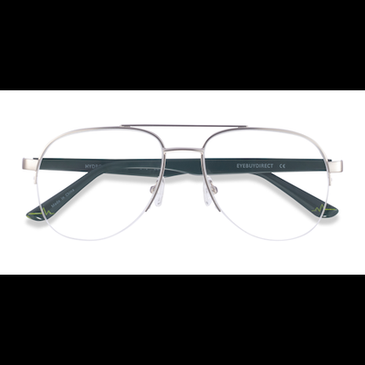 Unisex s aviator Silver Metal Prescription eyeglasses - Eyebuydirect s Hydroflux