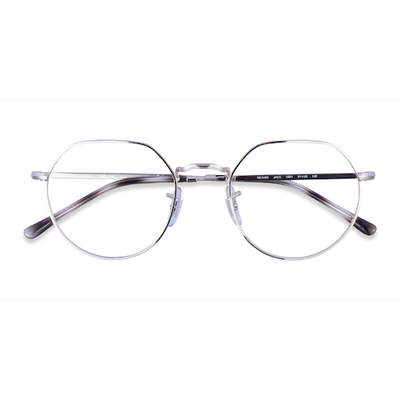 Unisex s geometric Silver Ivory Tortoise Metal Prescription eyeglasses - Eyebuydirect s Ray-Ban RB6465 Jack