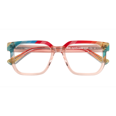 Unisex s square Rainbow Orange Acetate Prescription eyeglasses - Eyebuydirect s Empowered