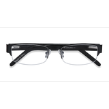 Unisex s rectangle Black Metal Prescription eyeglasses - Eyebuydirect s Chilliwack