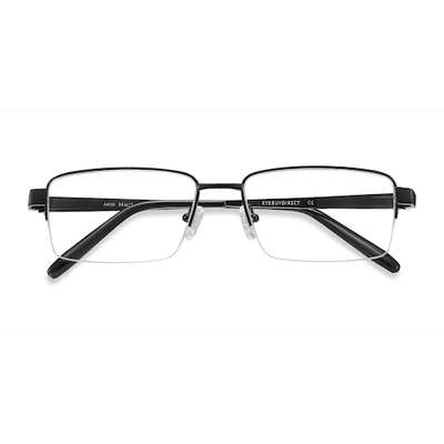 Male s rectangle Black Titanium Prescription eyeglasses - Eyebuydirect s Aron