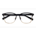 Unisex s square Matte Black/Golden Acetate, Metal Prescription eyeglasses - Eyebuydirect s Intense