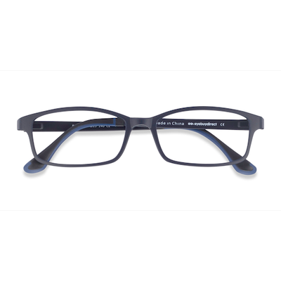 Unisex s rectangle Navy Plastic Prescription eyeglasses - Eyebuydirect s Broad