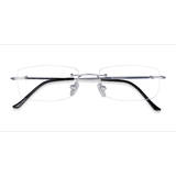 Unisex s rectangle Silver Titanium Prescription eyeglasses - Eyebuydirect s Ebb