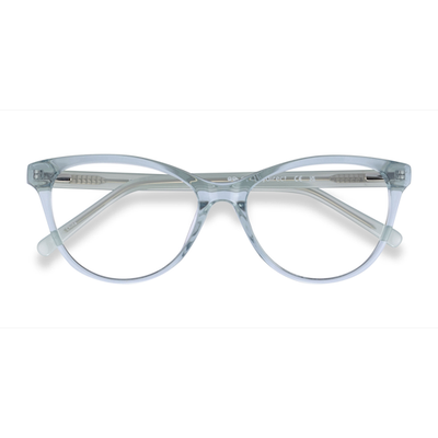 Female s horn Clear Blue Acetate Prescription eyeglasses - Eyebuydirect s Sing