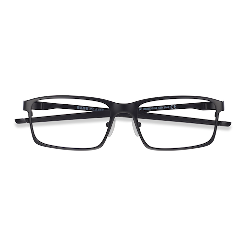 Male s rectangle Satin Black Metal Prescription eyeglasses - Eyebuydirect s Oakley Base Plane