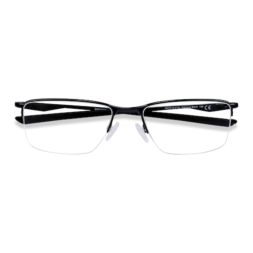 Male s rectangle Polished Black Metal Prescription eyeglasses - Eyebuydirect s Oakley Socket 5.5