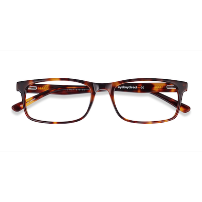 Unisex s rectangle Brown Tortoise Acetate Prescription eyeglasses - Eyebuydirect s Vista