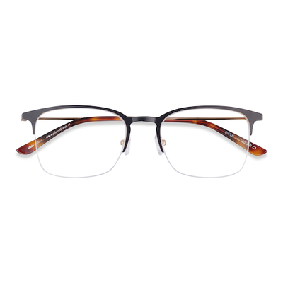 Unisex s rectangle Black Metal Prescription eyeglasses - Eyebuydirect s Owen